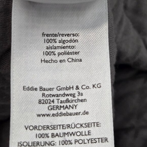 Eddie Bauer Men's Size M Quilted 1/4 Zip Pullover Sweatshirt Diamond Mock Taupe - Picture 5 of 11